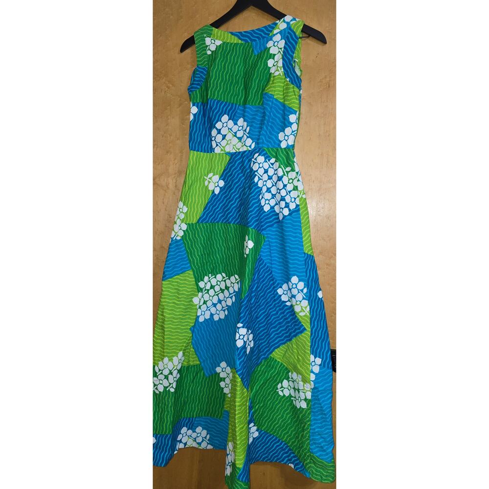 Malia Honolulu Sleeveless        Green & Blue Floral Maxi Dress